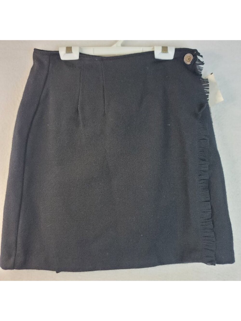 Vintage 90s Woolrich Wrap Skirt 10 Black Deadstock Quiet Luxury Capsule Academia